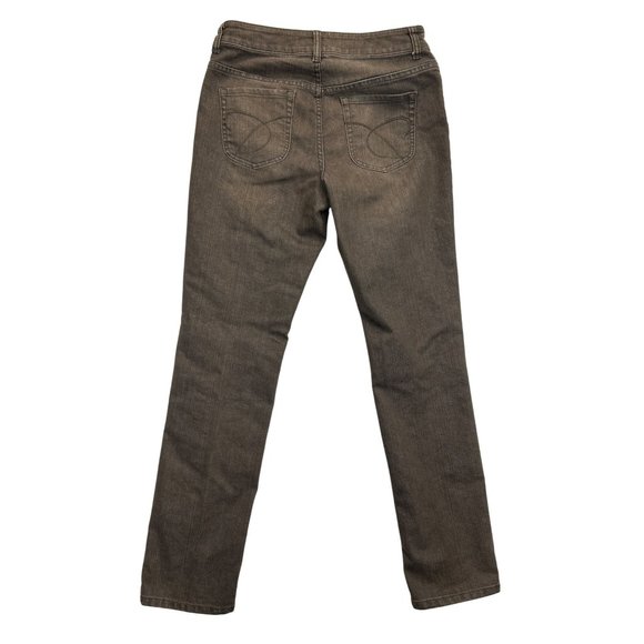 Chicos Jeans Womens 0 Brown Platinum Denim Ultimate Fit Slim Leg Stretch - Picture 2 of 9